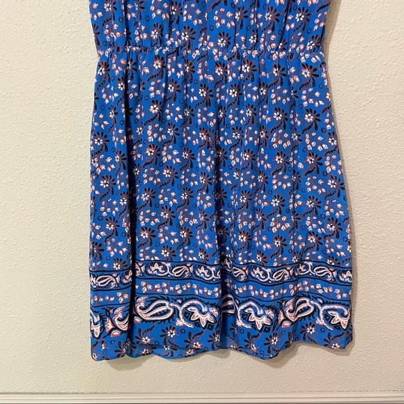 J Crew Blue Silk Floral Sleeveless Scarf Mini Dress 8 - Picture 10 of 10